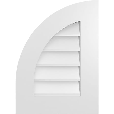 Ekena Millwork Quarter Round Top Left Surface Mount PVC Gable Vent w/ 3-1/2"W x 1"P Standard Frame, 16"W x 22"H GVPQL16X2201SN